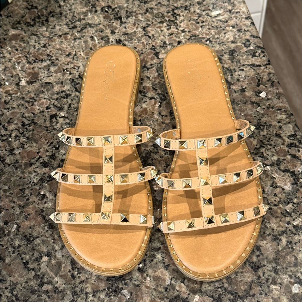 Studded Taupe Sandals size 10
